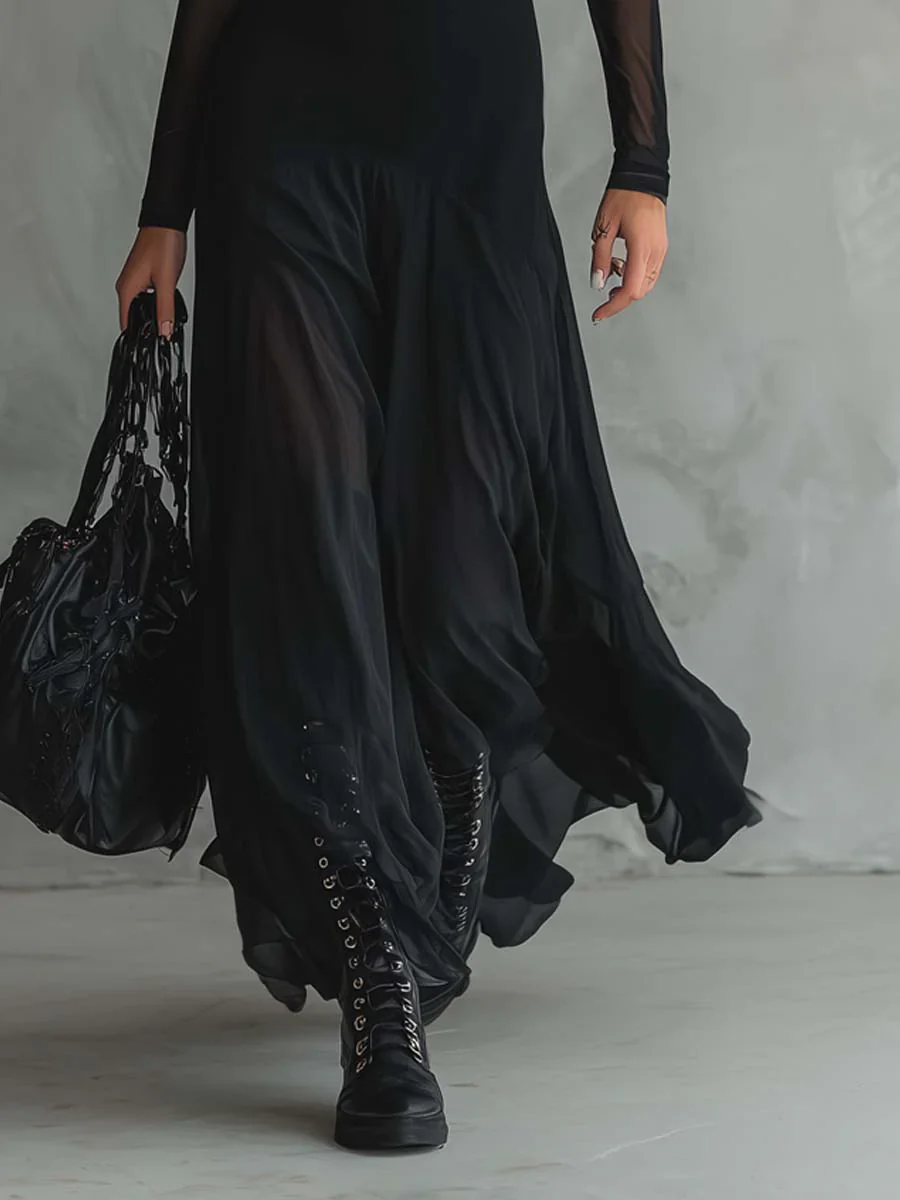 VESTIDO MAXI NOIR TUL ETEREO