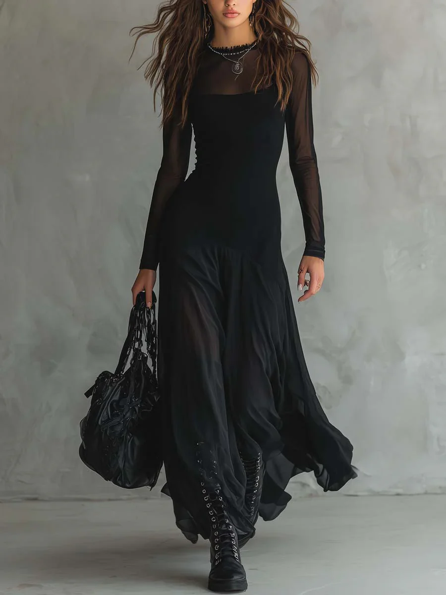 VESTIDO MAXI NOIR TUL ETEREO