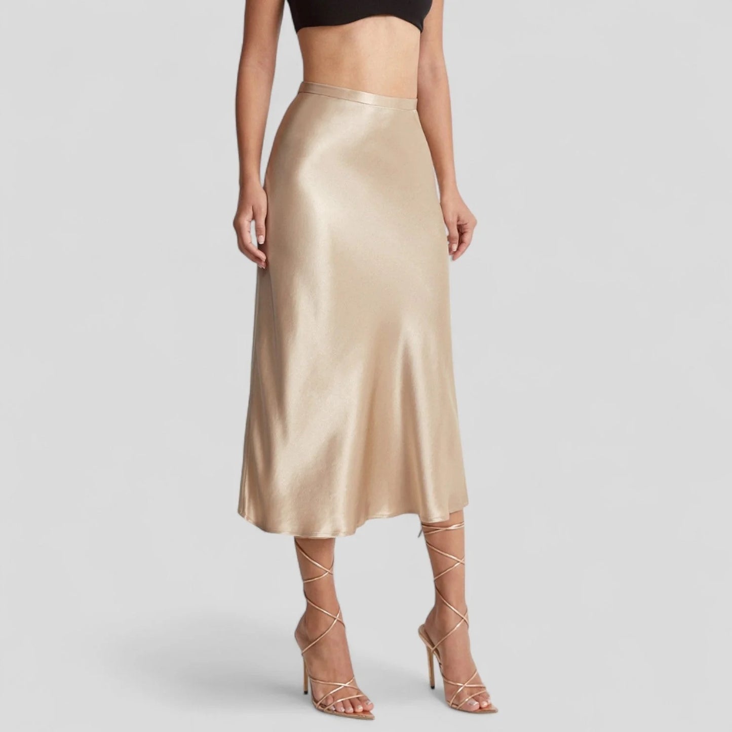 MIDI SATIN CHAMPAGNE