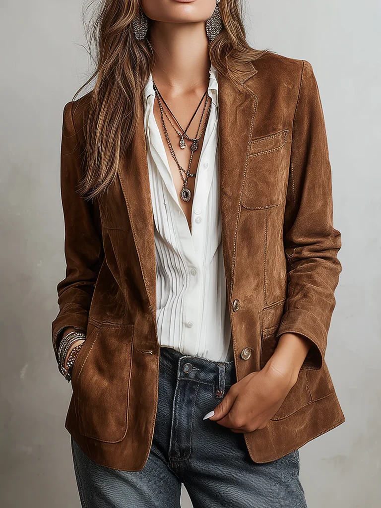 VINTAGE ECO SUEDE BROWN JACKET