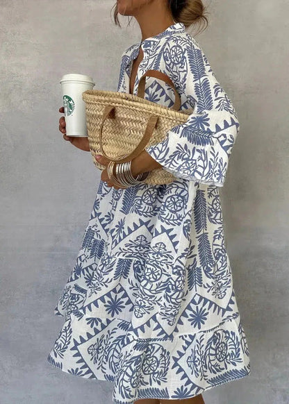 AZUREA V PRINT DRESS