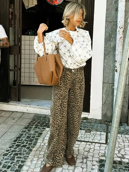 LEOPARDIA SLIM PANTS