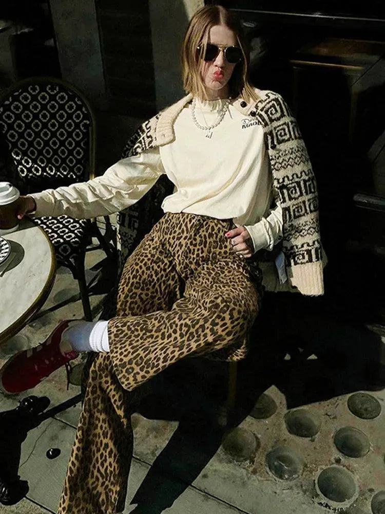 LEOPARDIA SLIM PANTS