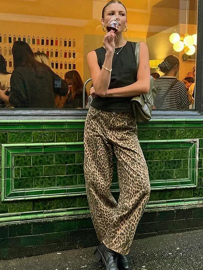 LEOPARDIA SLIM PANTS