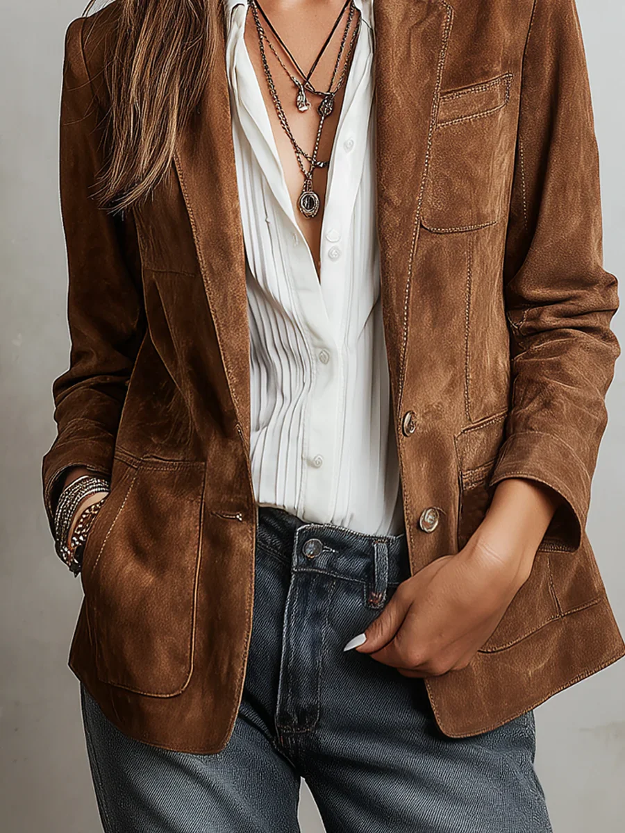 VINTAGE ECO SUEDE BROWN JACKET